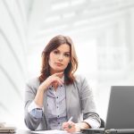 woman working at desk